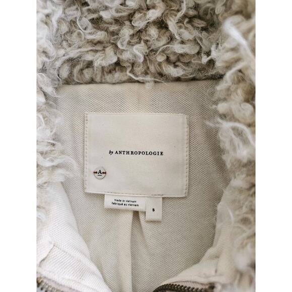 Anthropologie Faux Shearling Fur Vest Toggle Sherpa Teddy Sweater Women's Size S - Picture 9 of 13